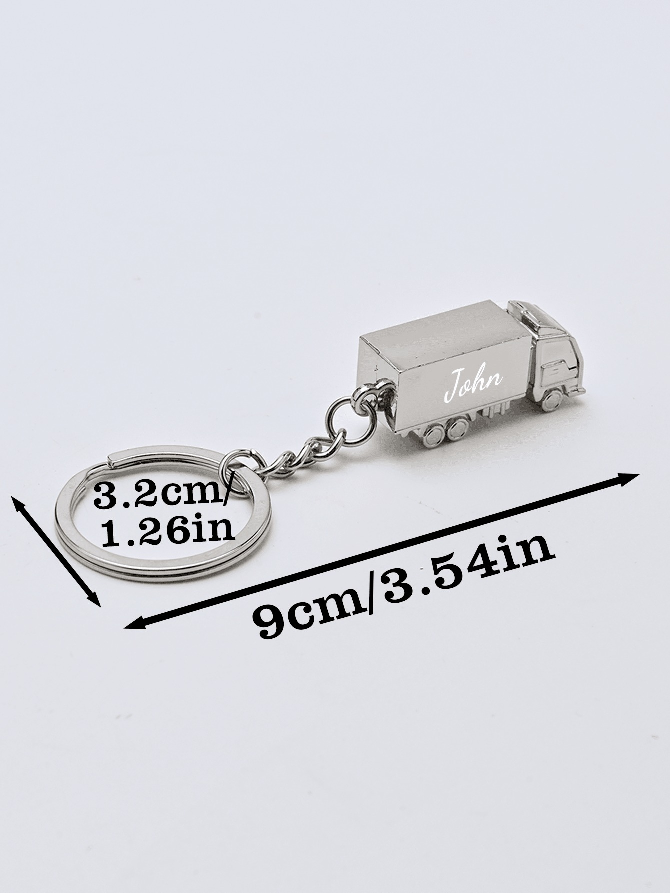 Custom Text Metal Truck Keychain